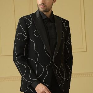 Black Versatile Tweed Set For Men