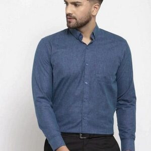 Teal Blue Cotton Shirt For Men
