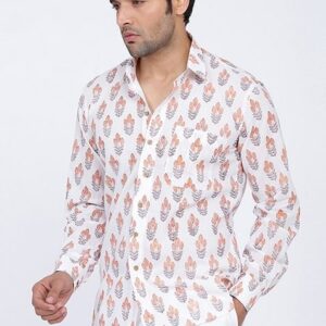 White Rye Handblock Printed Shirt