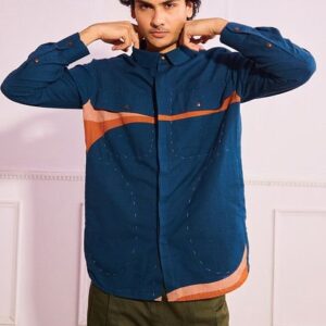 Midnight Blue Layup Printed Overshirt
