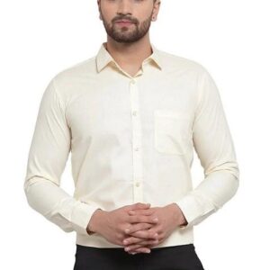 Cream Cotton Shirt For Men