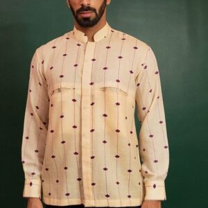 Off White Candles And Patterns Printed Shirt