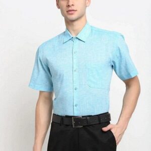 Sky Blue Cotton Shirt For Men