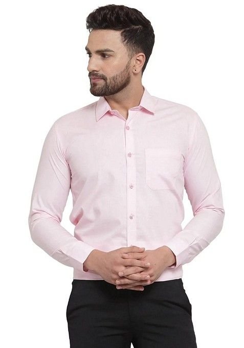 Pink Cotton Shirt For Men