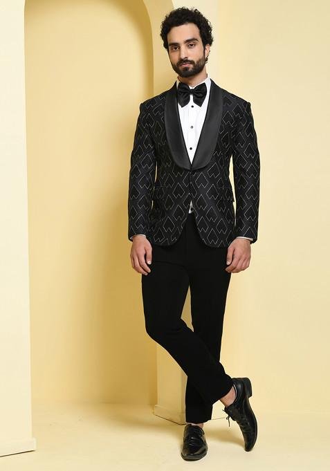 Black Silk Tuxedo Set For Men