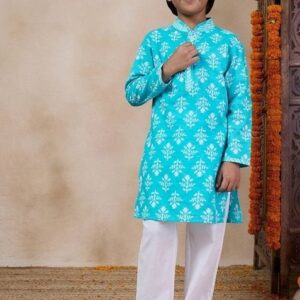Firozi Printed Kurta With Pants (Set of 2)