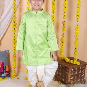 Green Printed Kurta With Dhoti Pants (Set of 2)