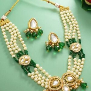 Green Gold Plated Brass Jewellery Set