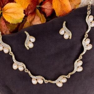White Gold Plated Brass Jewellery Set