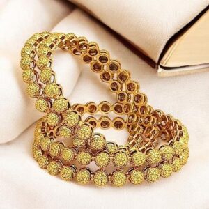 Set Of 4 Gold Plated Ball Design Bangles Set