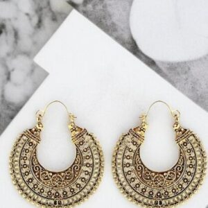Gold Plated Traditional Look Enamelled Jhumka Chandbaali Earring