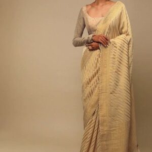 Golden Woven Design Banarasi Art Silk Saree Set