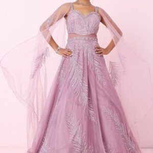 Lavender Hologram Sequin And Swarovski Embellished Gown